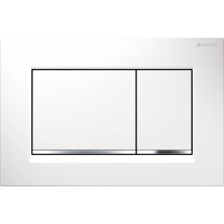 Geberit Flush plate Sigma30 for dual flush, white / gloss chrome-plated (115.883.KJ.1)