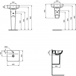 Ideal Standard CONNECT AIR Washbasin Cube 160 x 400 x 350 mm, white (E030701)