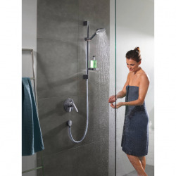 Hansgrohe Crometta Vario shower set with two-jet hand shower, Unica&apos;Croma bar 65 cm and soap dish (26553400)