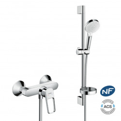 Hansgrohe Logis Loop Shower Set Mixer + Hand shower 2 jets + Bar 65cm + Soap dish + Flexible, Chrome (71247000-Crometta2)