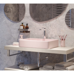 Swiss Aqua Technologies Infinitio Countertop basin 50 x 40 x 11 cm, without overflow, Matt pink (SATINF5040PM)