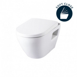 Geberit Toilet set Frame + Serel bowl + Soft close seat + White flush plate (GebSM10-H)