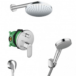 Hansgrohe Vernis Blend All-in-1 shower set with overhead shower 205mm + 2-jet Hand shower, Chrome (VernisBlend-1)