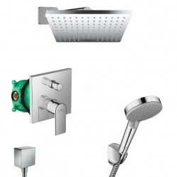 Hansgrohe All-in-one concealed shower set with 23cm overhead shower + 2 jets hand shower, Chrome, Hansgrohe Vernis Shape (VernisShape-1)