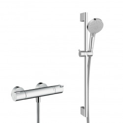 Hansgrohe Ecostat Set thermostatic mixer + 65 cm bar + Hand shower 2 jets + Hose, Chrome (13211000-Vernis)