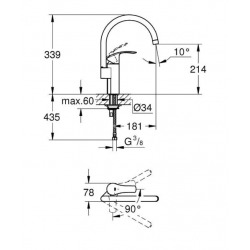 Grohe Eurosmart Single-lever Sink Mixer, Chrome (32223002)