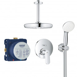 Grohe Eurosmart all-in-1 shower set with 21cm head shower + 2-jet hand shower, Chrome (25219001-SKY)