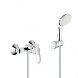 Grohe Shower set Bauloop mechanical mixer + Tempesta 100 2-jet hand shower with wall bracket, Chrome (23340000-Tempesta3)