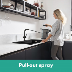 Hansgrohe Talis M54 Single lever kitchen mixer 270 with pull-out spout and sBox, single spray mode, Matt Black (72809670)