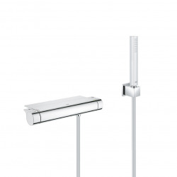 Grohe Grohtherm thermostatic shower set + Stick 1 jet hand shower, wall bracket, hose, Chrome (34469001-CUBESTICK)