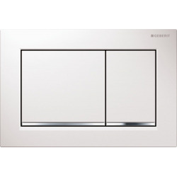 Geberit Flush plate Omega30 with dual flush, White/Chrome (115.080.KJ.1)