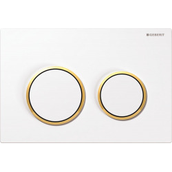 Geberit Fush plate Omega20 for dual flush, White/gold (115.085.KK.1)