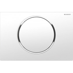 Geberit Flush plate Sigma10 for stop-and-go flush, White/chrome (115.758.KJ.5)