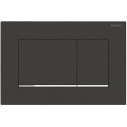 Geberit Flush plate Sigma30 for dual flush, rectangle, Matt black/chrome (115.883.14.1)