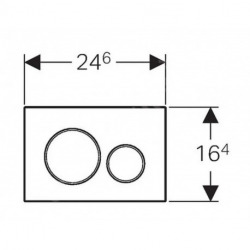 Geberit Flush plate Sigma30 for dual flush, rectangle, Matt black (115.883.16.1)