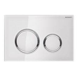 Geberit Flush plate Sigma21 for dual flush, White glass/chrome (115.884.SI.1)