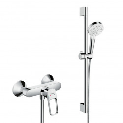 Hansgrohe Logis Loop shower set Shower mixer + 2 jet hand shower + 65cm bar + hose, Chrome (71247000-Crometta)