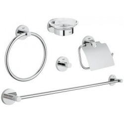 Essentials Master bathroom accessories set 5-in-1, Chrome (40344001)