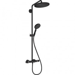 Hansgrohe Croma Select S Showerpipe EcoSmart with thermostat and hand shower Raindance Select, Matt black (26891670)