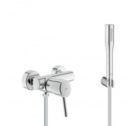 Grohe Shower set 1/2&apos;&apos; Concetto single lever mixer + Euphoria Cosmopolitan 1 jet hand shower, Chrome (32210001-Euphoria)