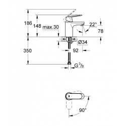 Grohe Eurosmart Cosmopolitan - Set of 2 ES basin mixers, chrome  (2337600E-DUO)