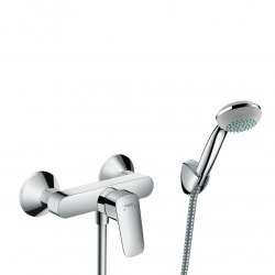 Hansgrohe Shower set Mitigator Logis + Hand shower 1 jet + Flexible + Wall bracket, Chrome (71600000-PORTER)