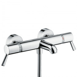 Hansgrohe Ecostat Thermostatic bath mixer Comfort Care for exposed installation with extra long handles, Chrome (13115000)