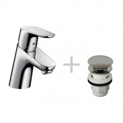 Hansgrohe Focus Single lever basin mixer 70 with push-open waste (31604000)