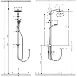 Hansgrohe Crometta S Showerpipe 240 1jet EcoSmart 9 l/min Reno (27270000)