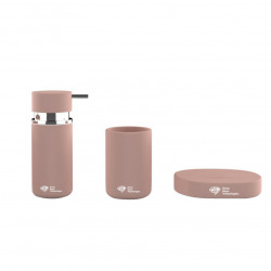 Swiss Aqua Technologies Infinitio Accessory Set Soap Dispenser + Soap Dish + Tumbler, Ceramic, Matt Pink (PackSAT-RoseMat)