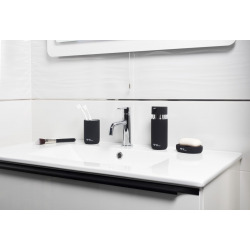 Swiss Aqua Technologies Infinitio Accessory Set: Soap Dispenser + Soap Dish + Tumbler, Ceramic, Matte Black (PackSAT-NoirMat)