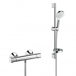 Hansgrohe Ecostat universal Thermostatic shower mixer + Crometta Vario shower set with soap dish (13122000-Crometta2)