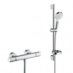 Hansgrohe Ecostat universal Thermostatic shower mixer + Crometta Vario shower set with soap dish (13116000-Crometta2)