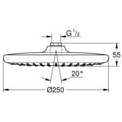 Grohe Essence Concealed shower set with XXL 250 overhead shower, 2-jet hand shower and 2 side showers, Chrome (25219001-Spa)